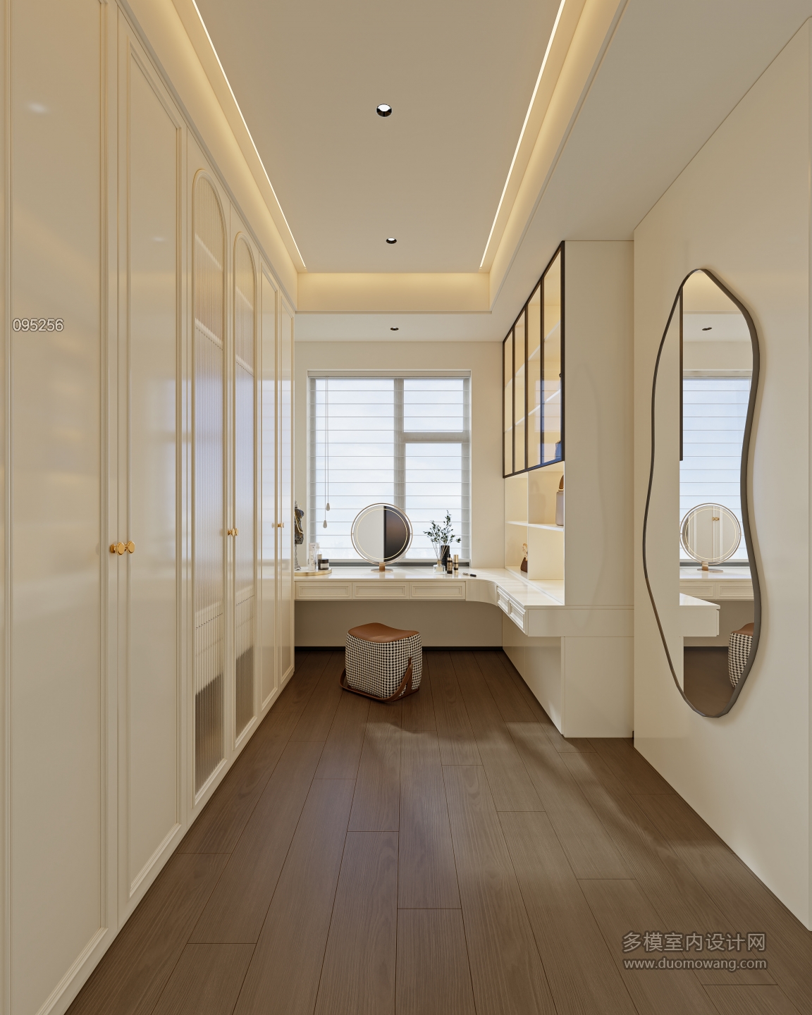 意式轻奢二层_二层女孩房衣帽间001