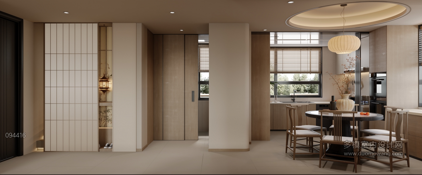 新中式一楼 厨房楼梯特写