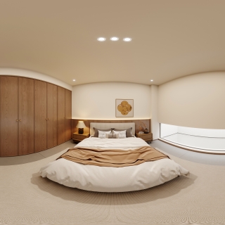 宋式美学负一卧室全景