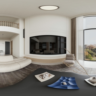 现代 客餐厅 全景