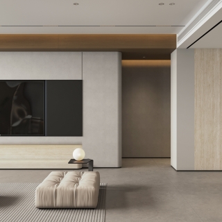 现代极简电视墙