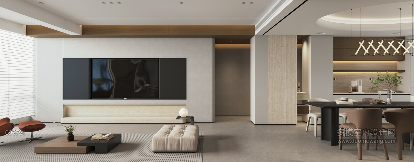 现代极简电视墙