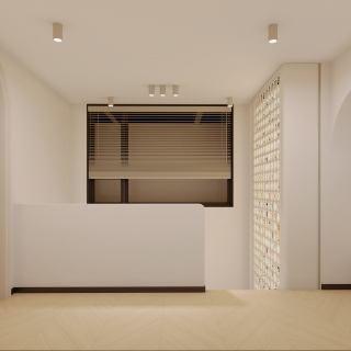 奶油风 -1楼梯间 静态 棋牌室外