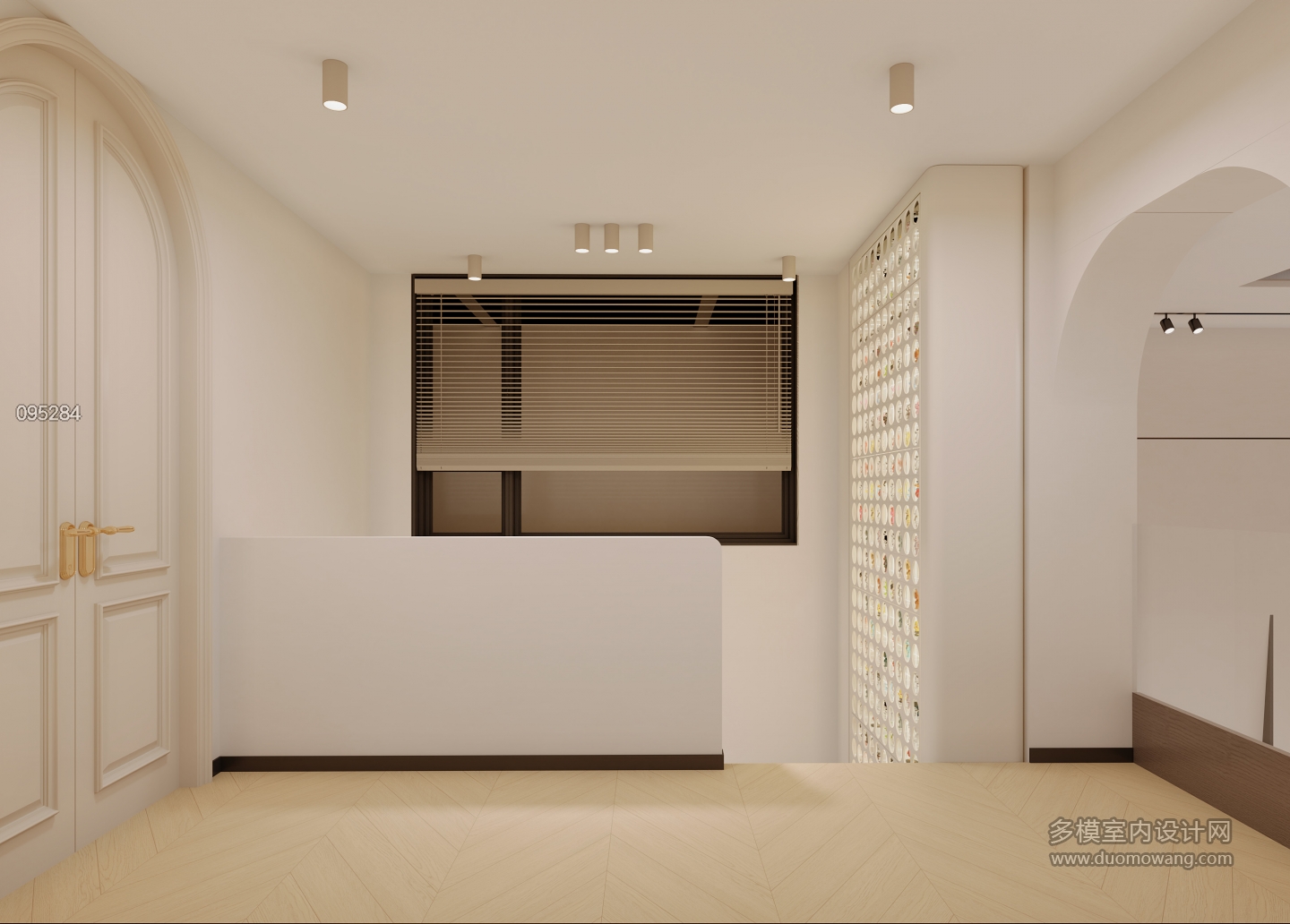 奶油风 -1楼梯间 静态 棋牌室外