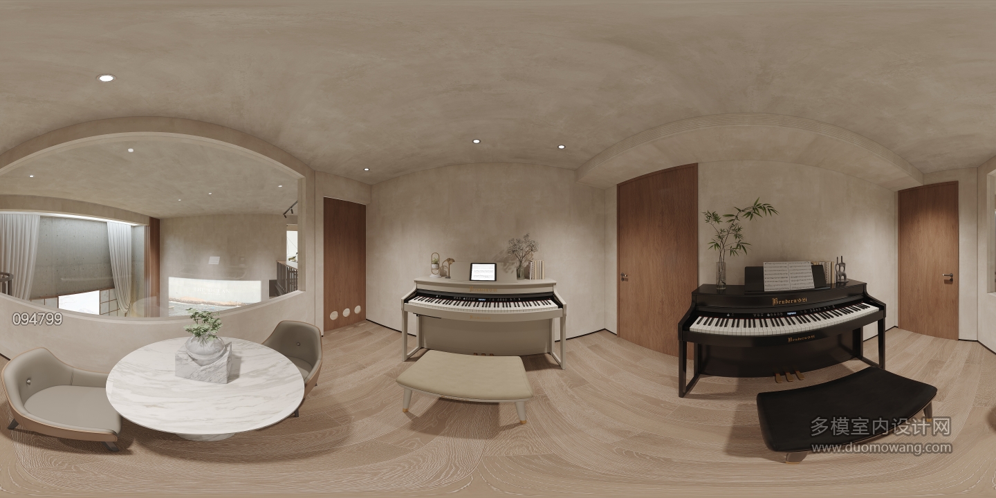 负一楼琴室全景