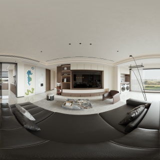 现代 客餐厅 全景 新