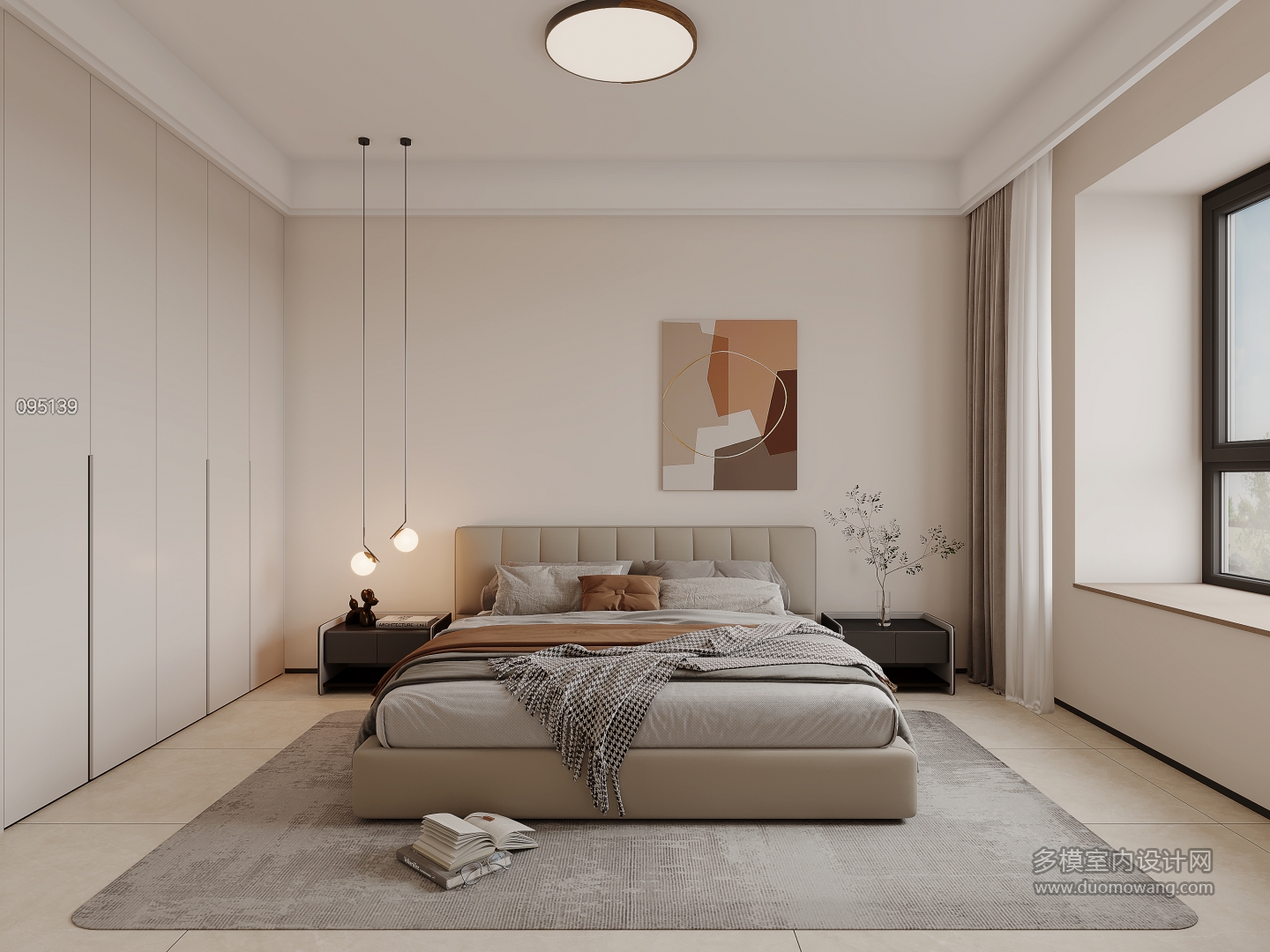 现代二层次卧特写