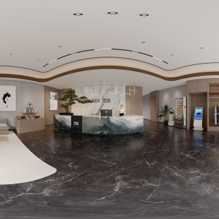 现代酒店大堂_全景