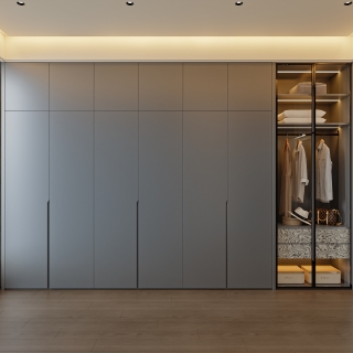 意式轻奢二层_二层男孩房衣帽间001