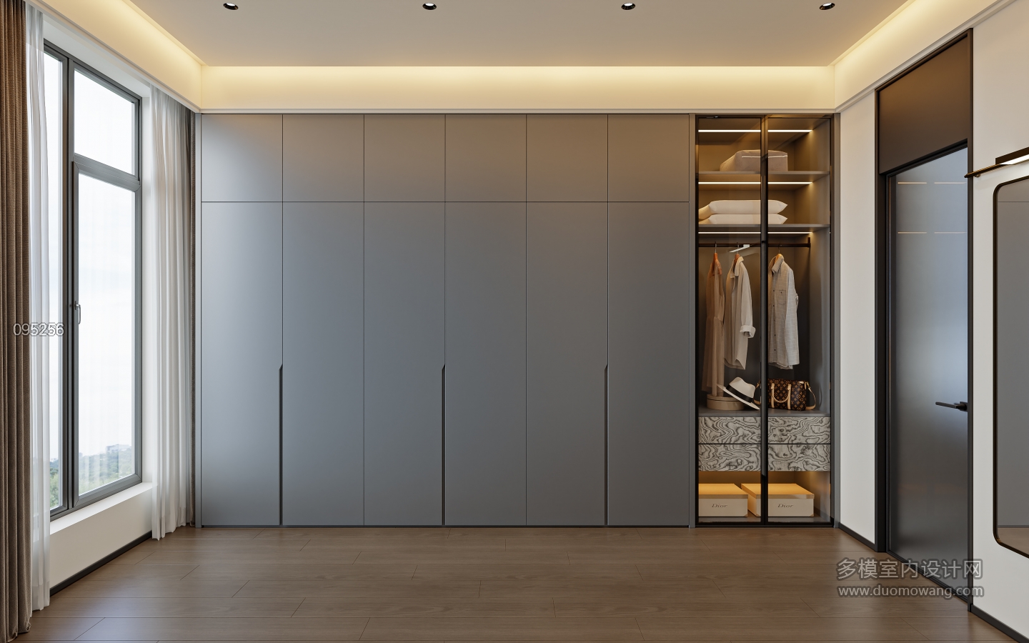 意式轻奢二层_二层男孩房衣帽间001