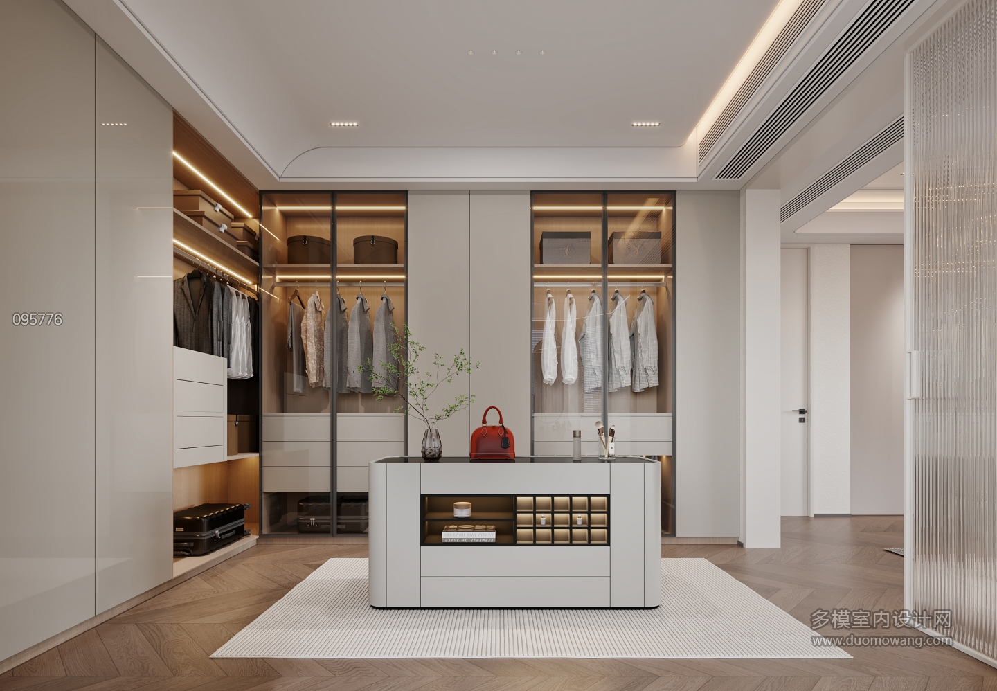 意式主卧衣帽间特写