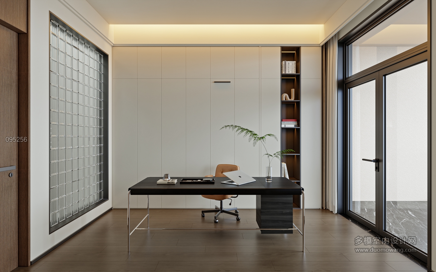 意式轻奢三层_三层书房001