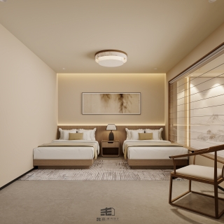 负一层层宋代中式客房特写