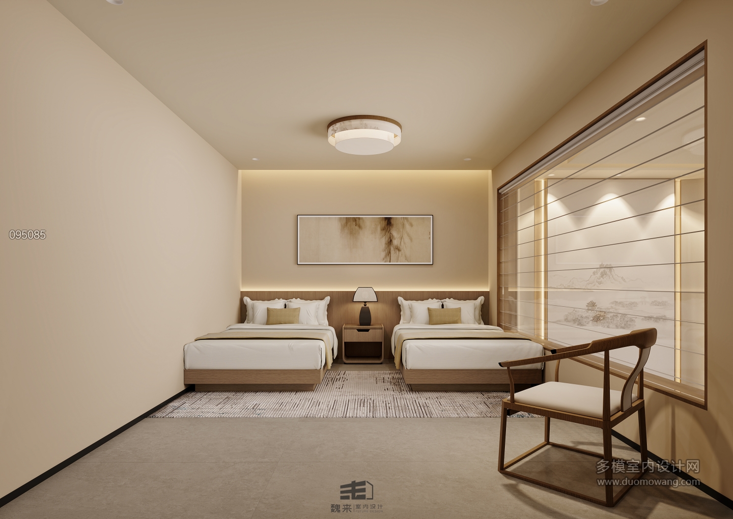 负一层层宋代中式客房特写