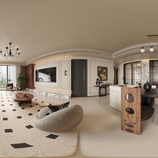 法式中古客厅全景_0000