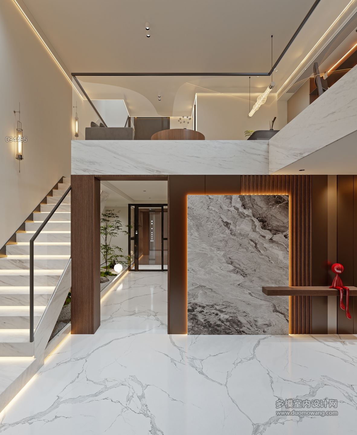 意式轻奢负一_负一层玄关001