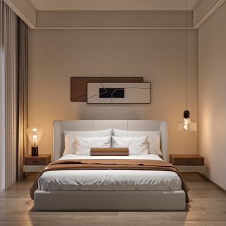 现代别墅一楼卧室单张