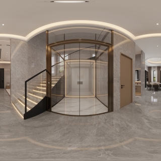 现代一楼楼梯全景