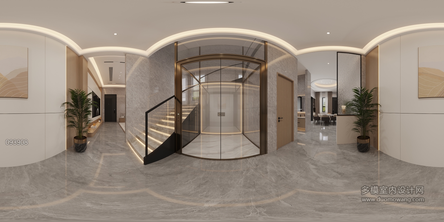 现代一楼楼梯全景