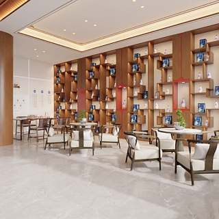 新中式酒展厅洽谈区