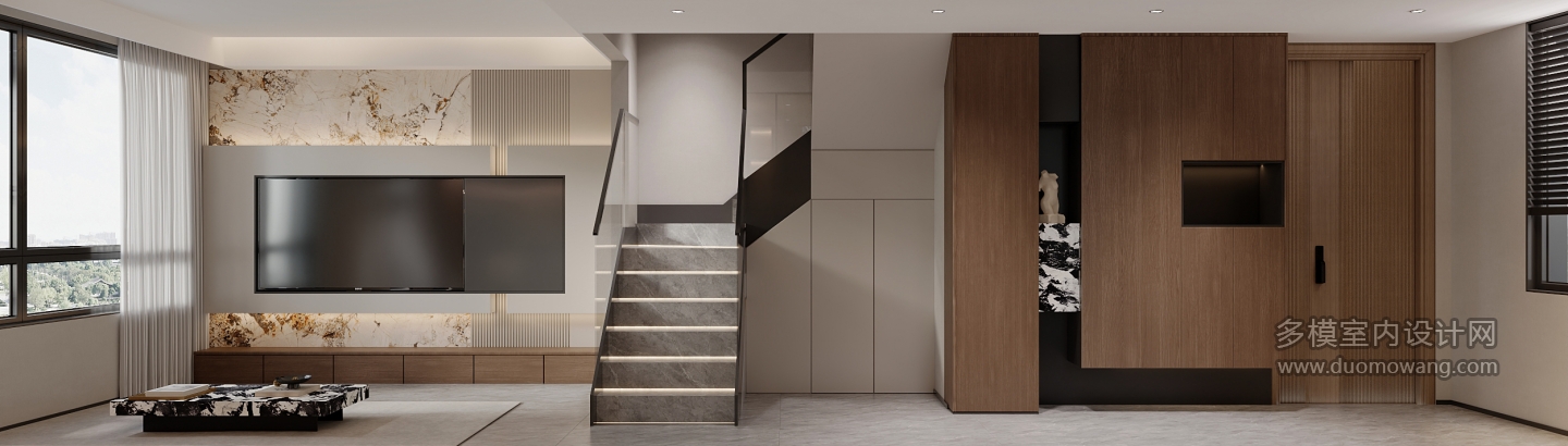 意式家装修改一楼电视特写1