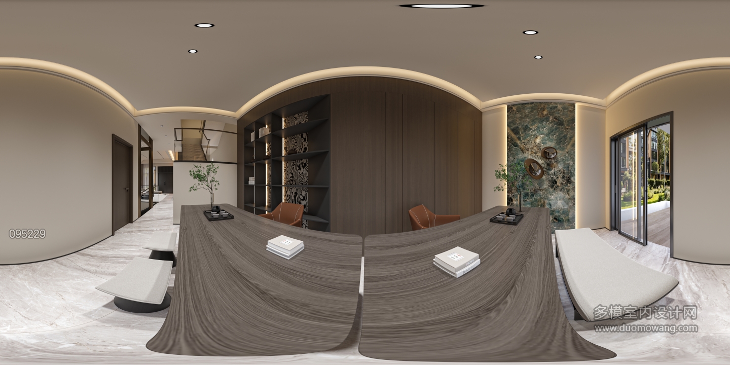 现代别墅一楼多动能区全景