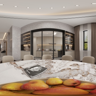 现代一楼餐厅全景