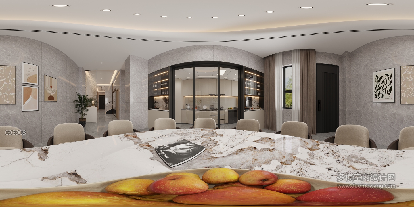 现代一楼餐厅全景