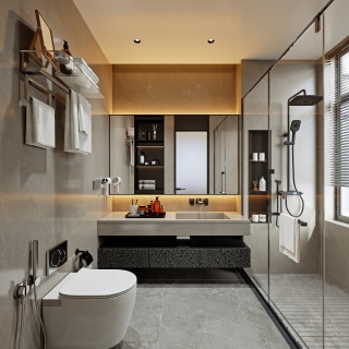 意式轻奢二层_二层女孩房卫生间001