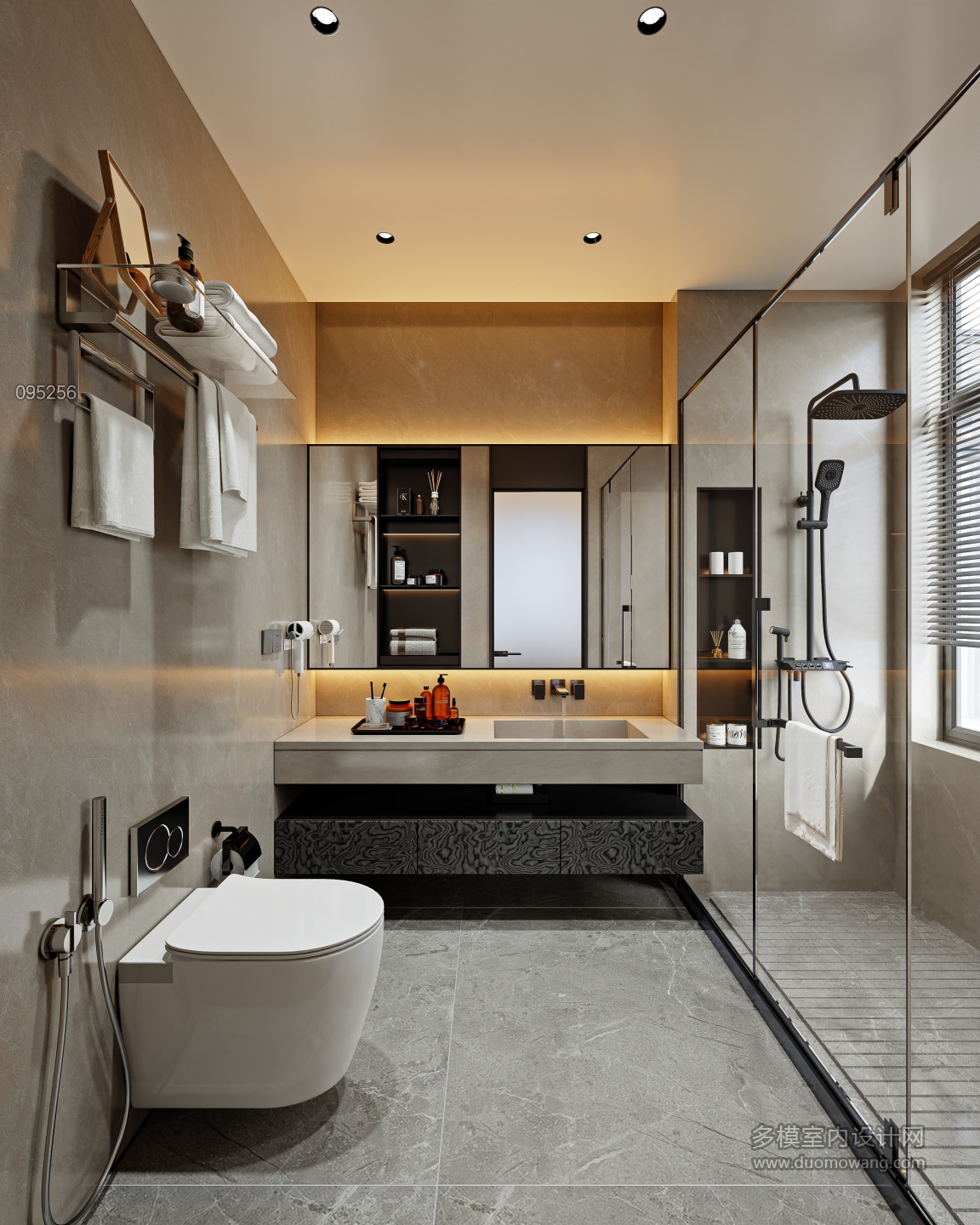 意式轻奢二层_二层女孩房卫生间001