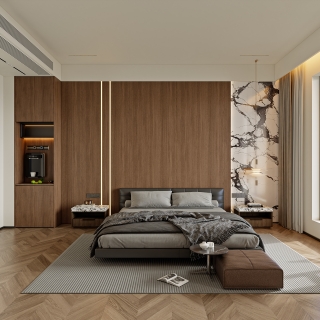 意式轻奢三层_三层主卧室001