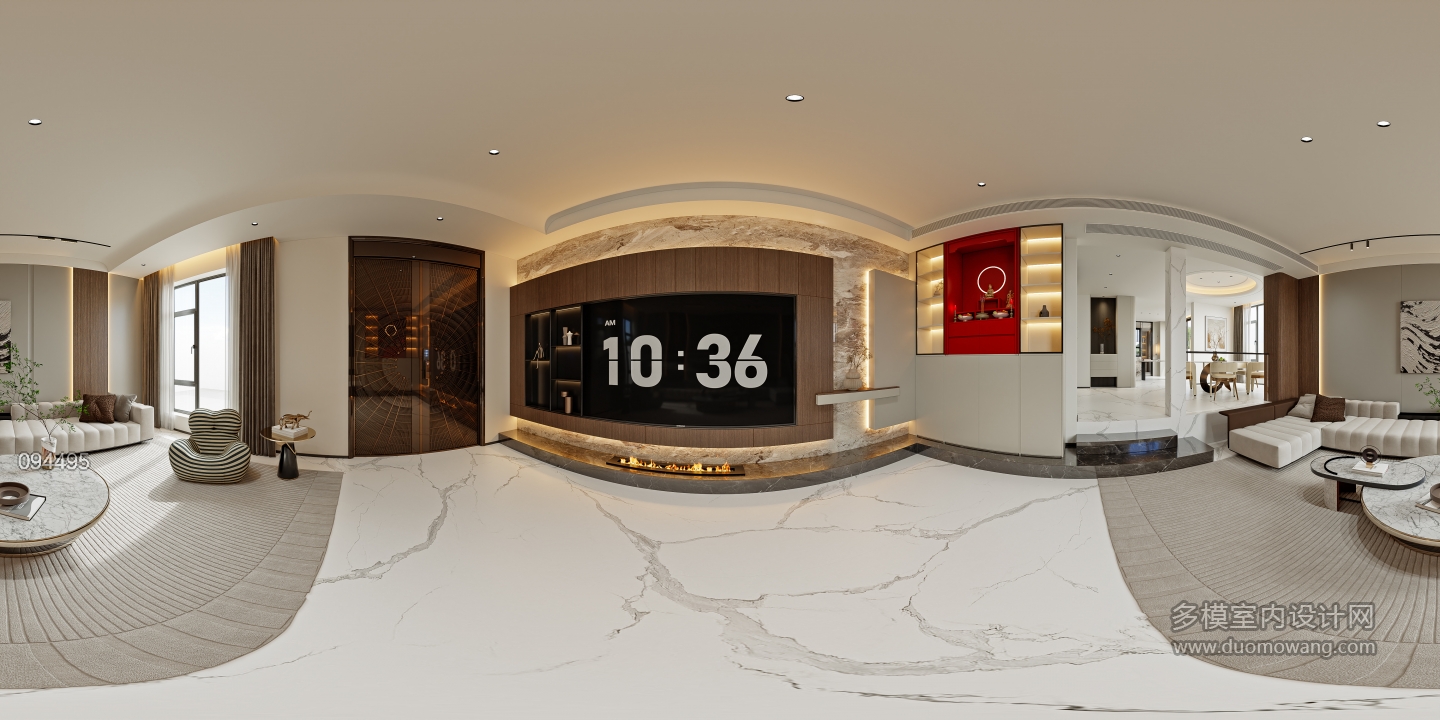 意式轻奢一层_一层客厅