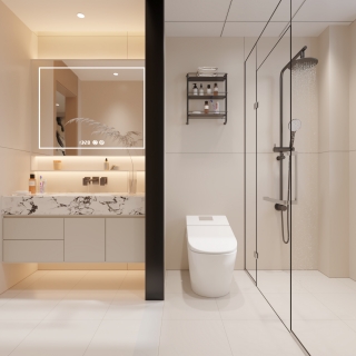 现代奶油二楼公卫静态特写