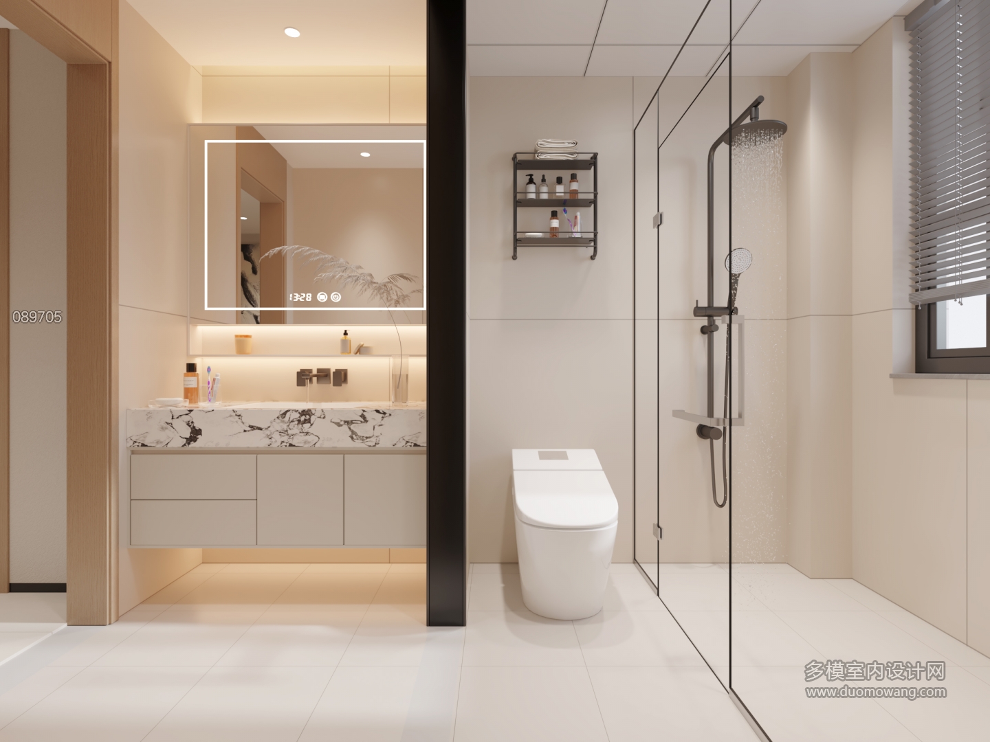 现代奶油二楼公卫静态特写