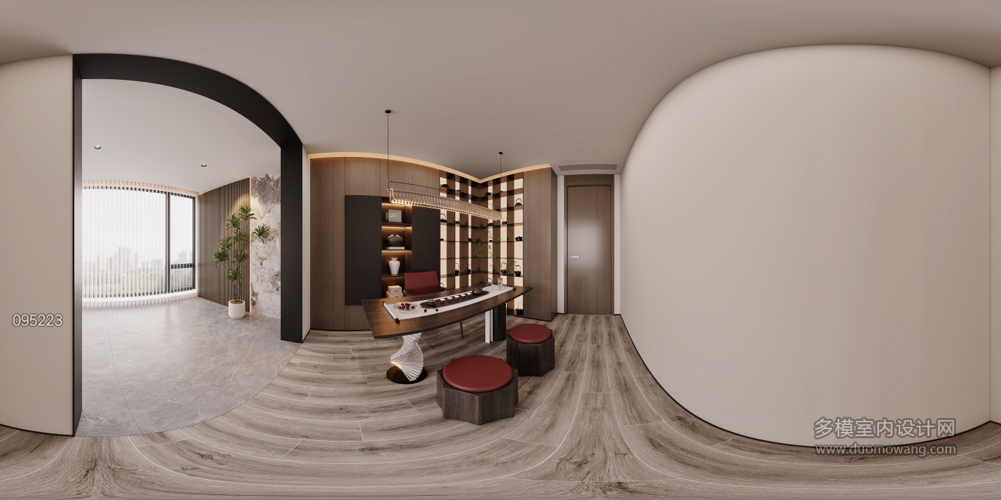 现代意式茶室全景