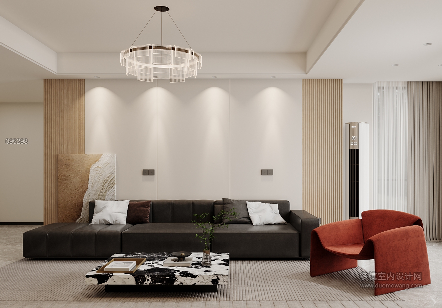 现代-沙发墙特写