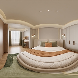 现代轻奢次卧全景