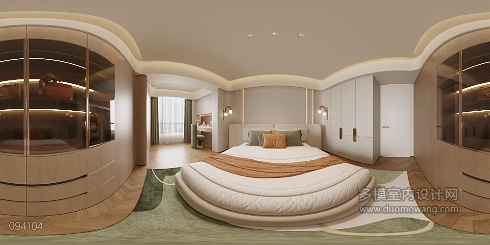 现代轻奢次卧全景