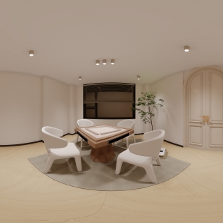 奶油风 -1棋牌室全景