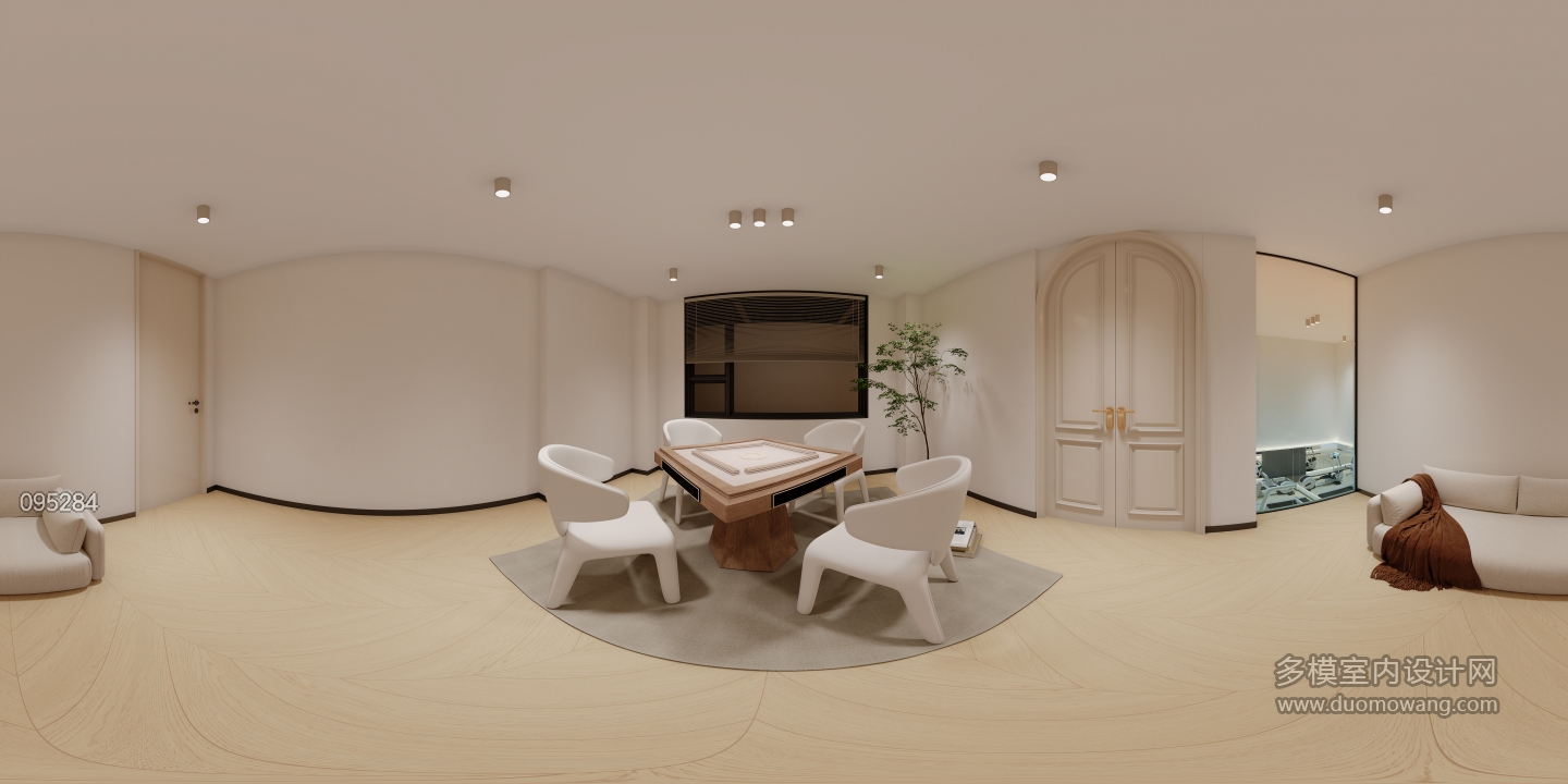 奶油风 -1棋牌室全景