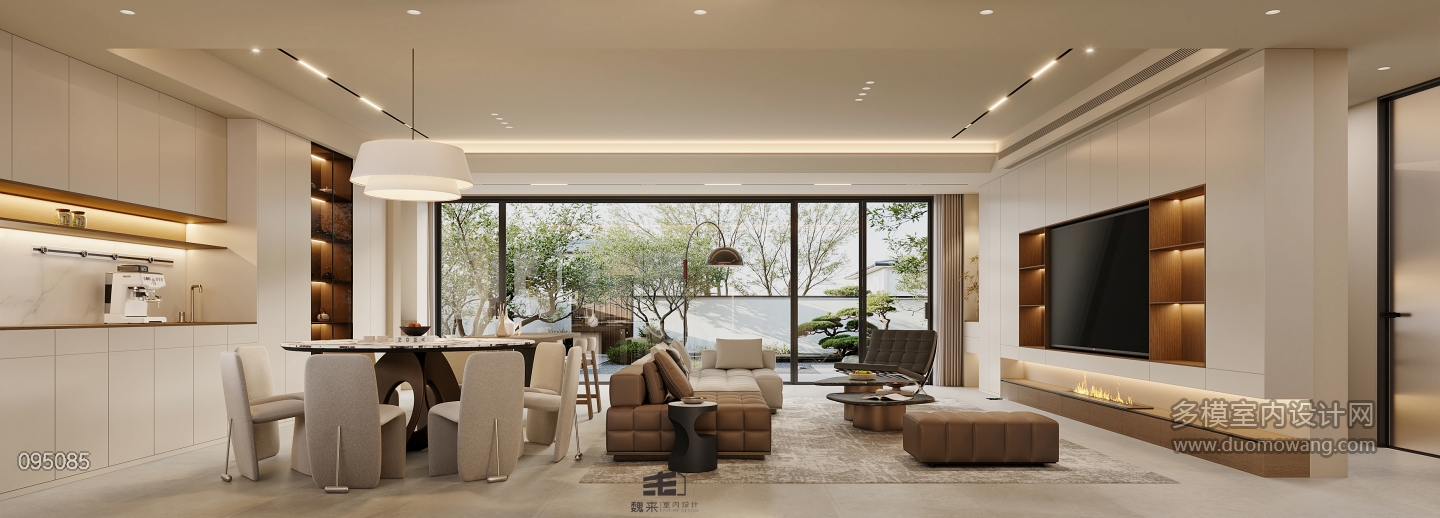 一层宋代中式一层大厅特写