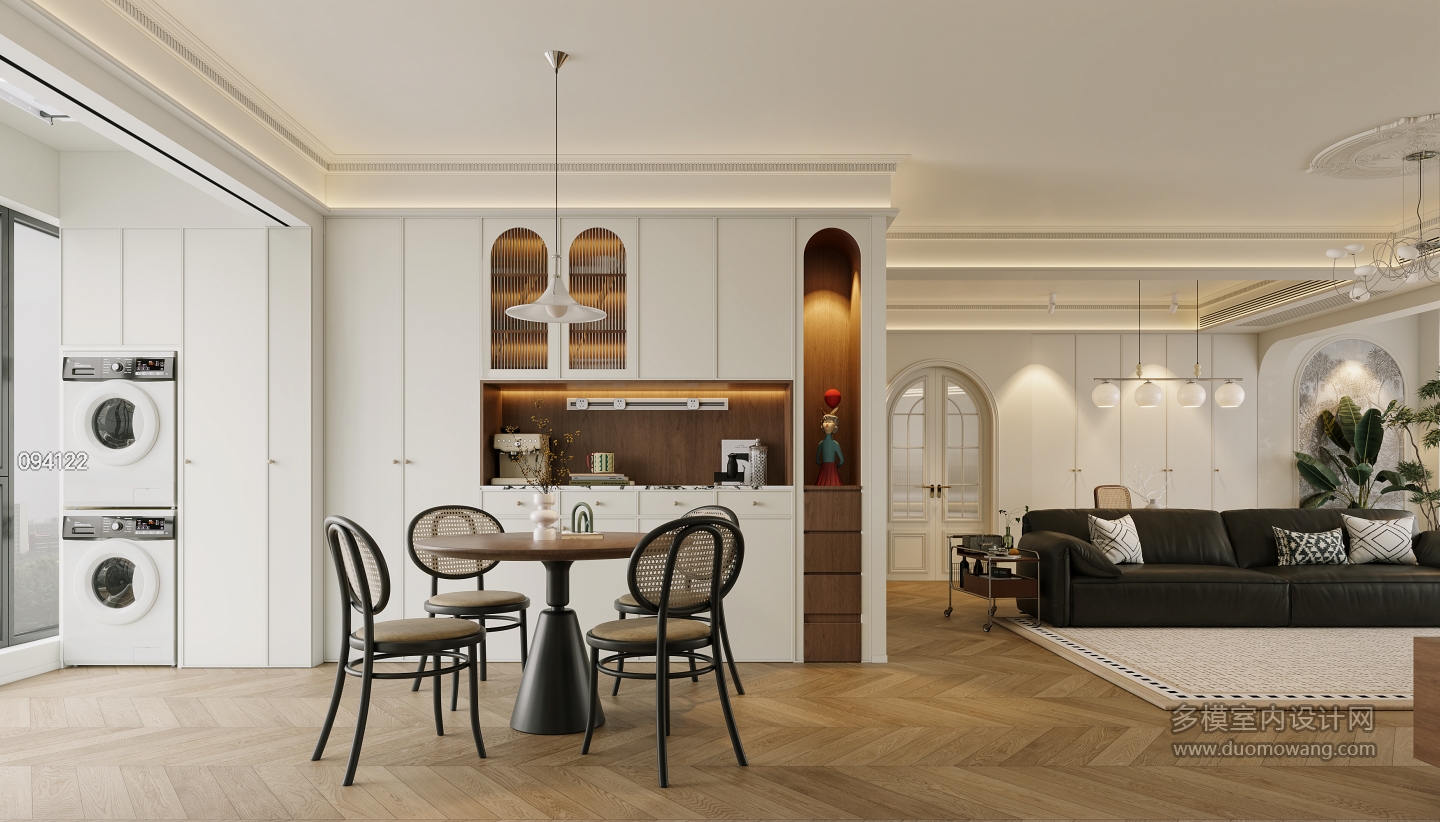 法式中古奶油餐厅特写