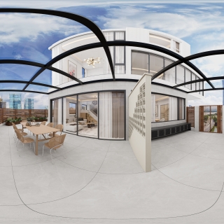 现代原木1楼前花园