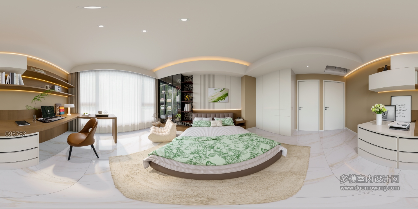 现代卧室全景
