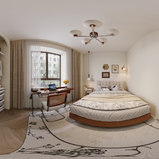 中古奶油次卧全景