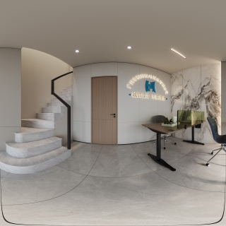 现代办公室一楼全景