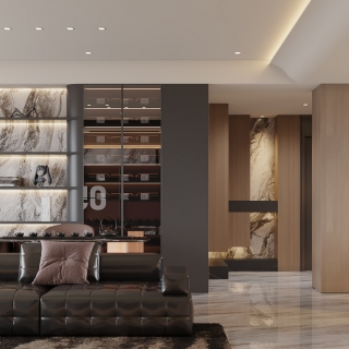 意式客餐厅_沙发墙静态