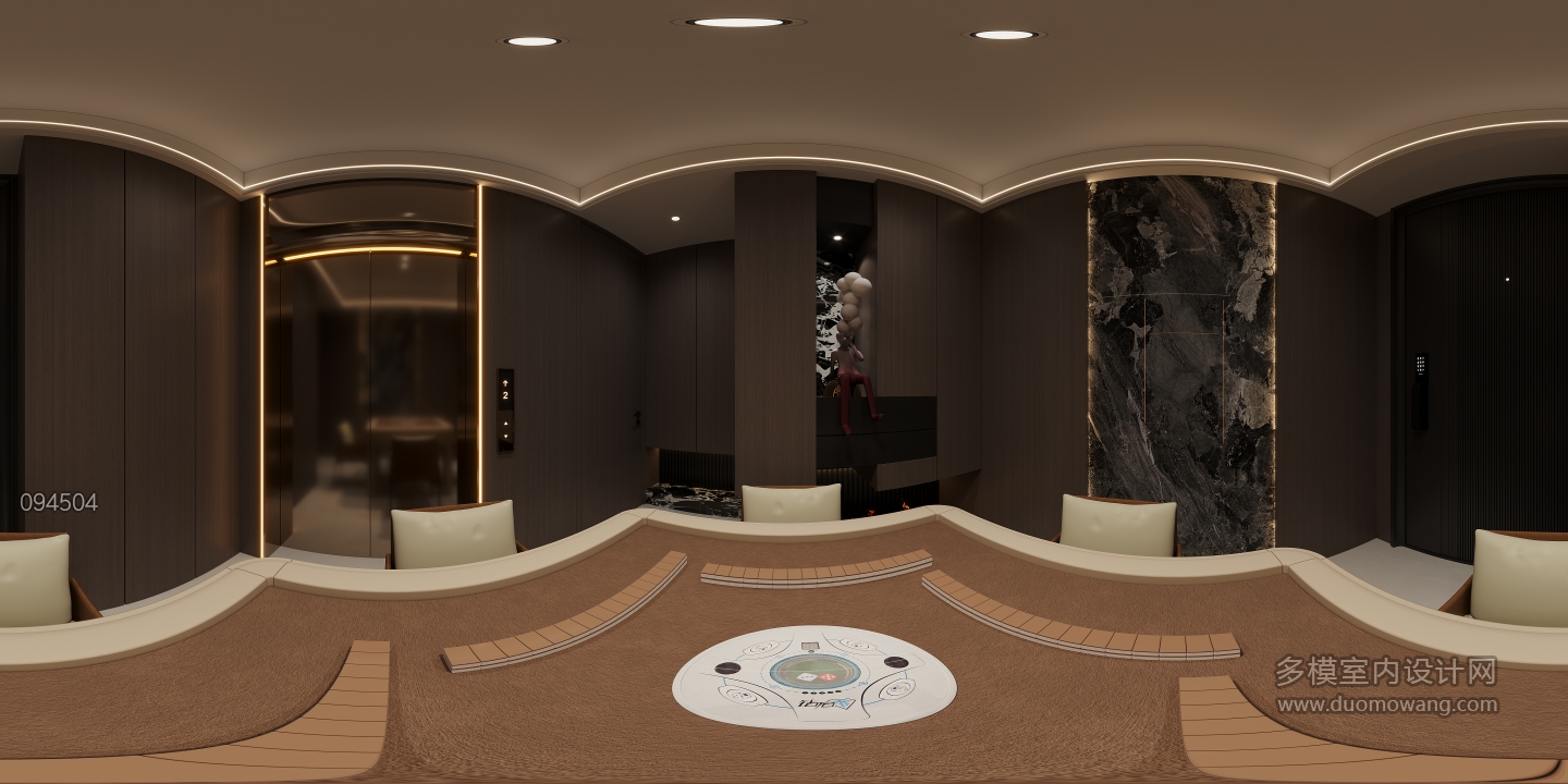 现代入户门厅全景