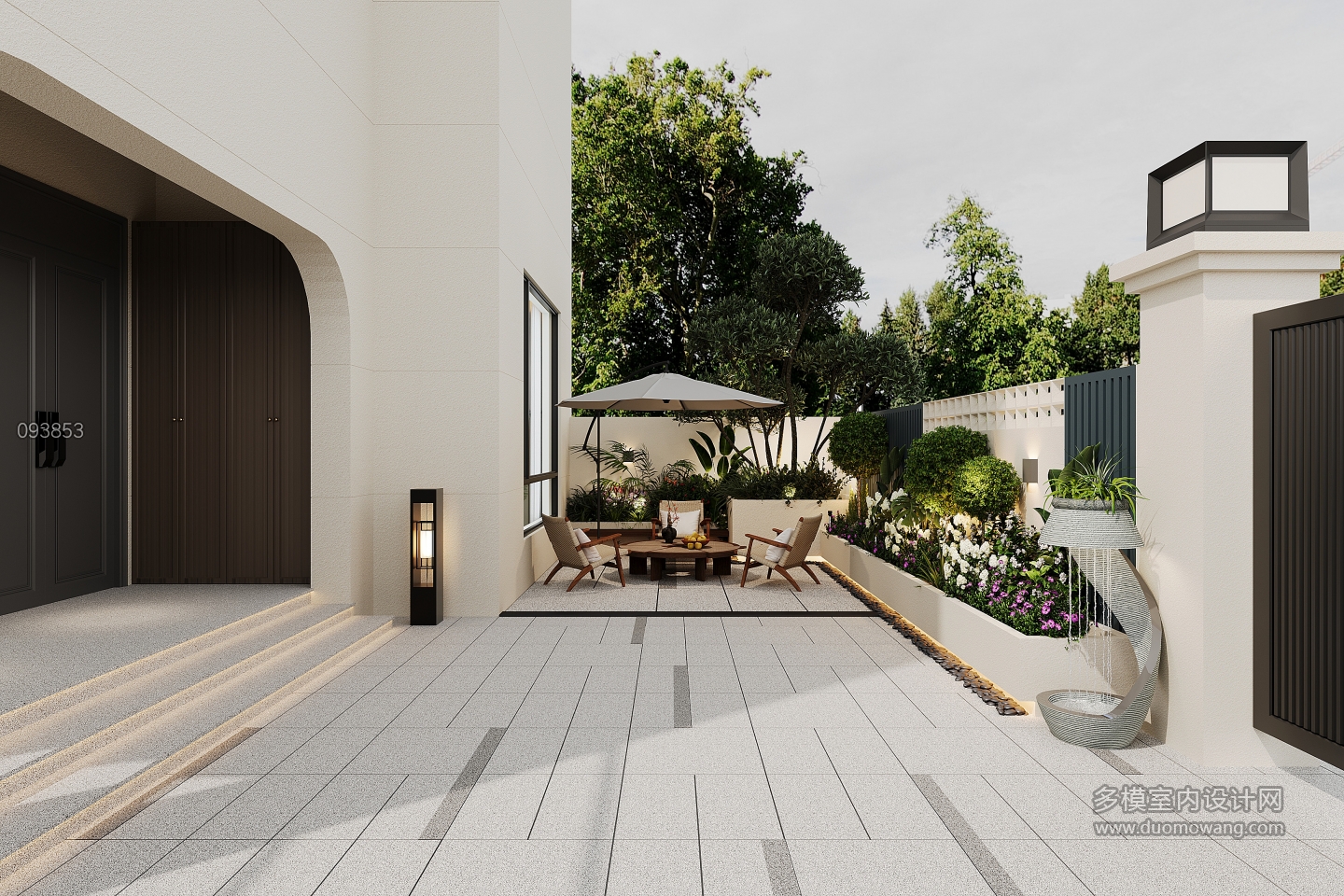 现代一楼院子单张一