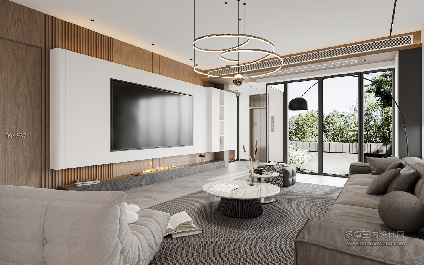 现代客厅1电视墙